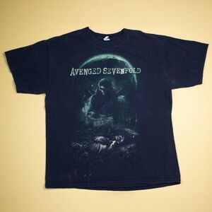 Avenged Sevenfold Graphic Black Distressed Alstyle T-Shirt Men's Size XL